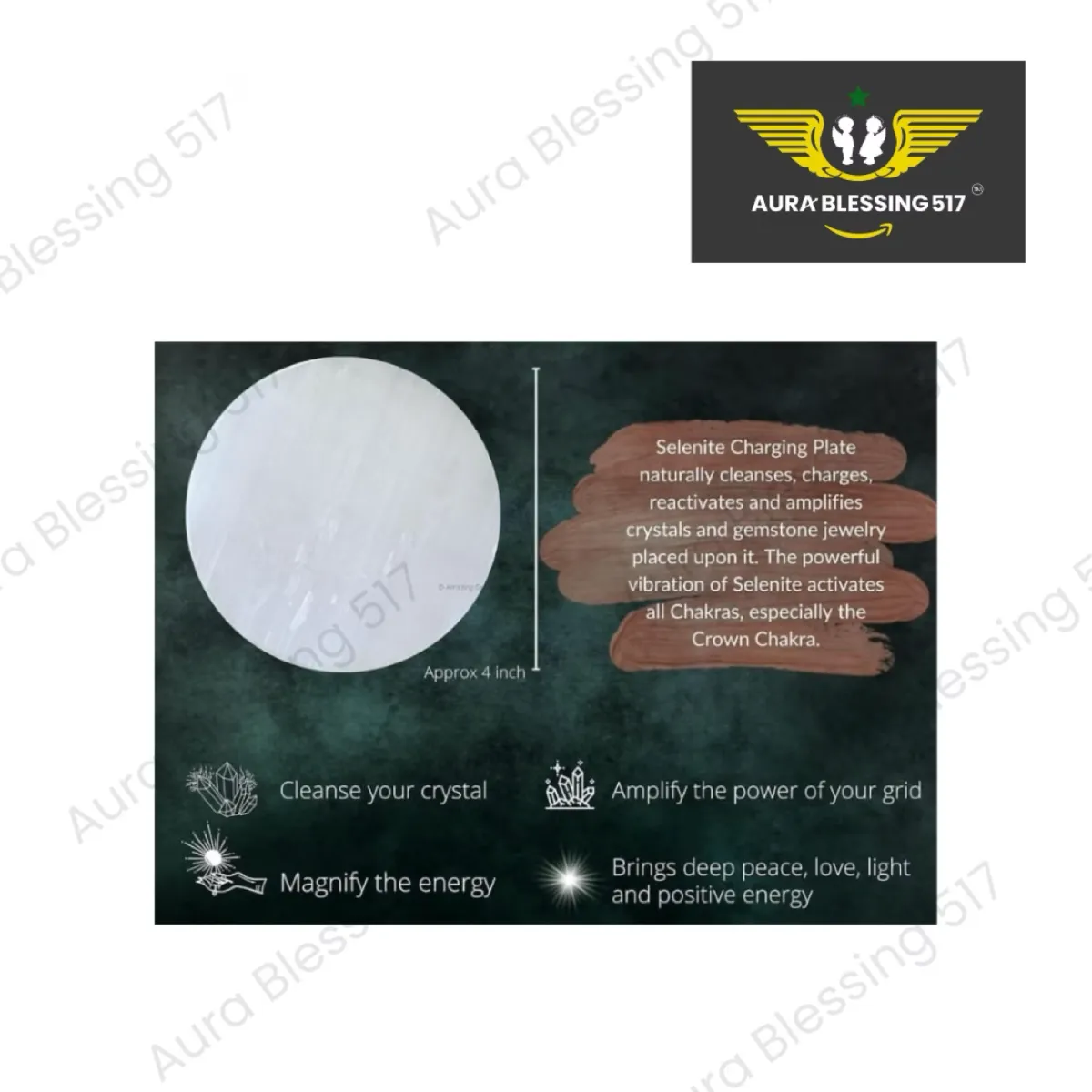 Selenite Crystal Charging Plate For Crystals And Healing Stones — view 2 of 2