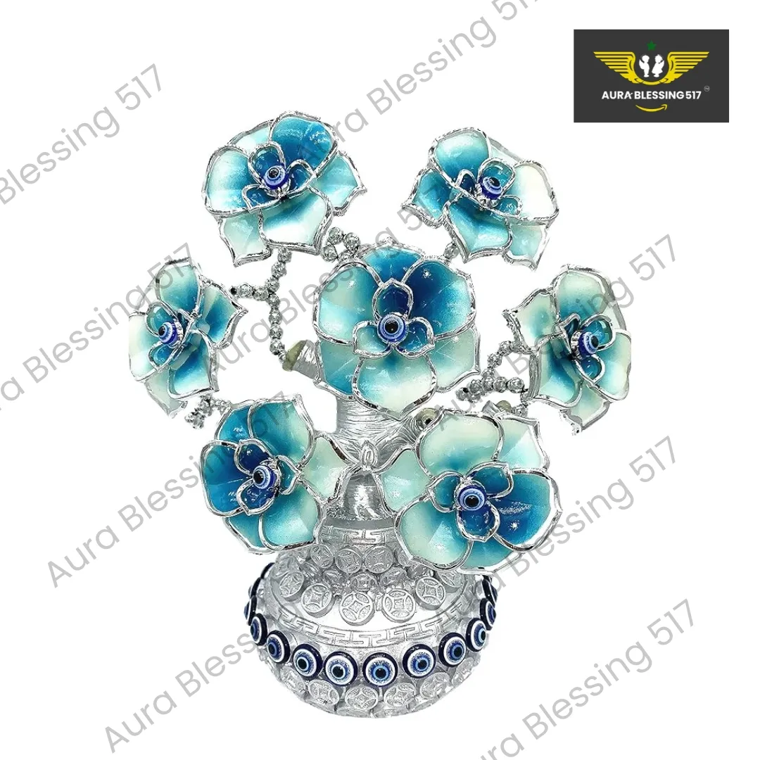 Blue Evil Eyes Money Fortune Tree in Money Pot — view 2 of 3
