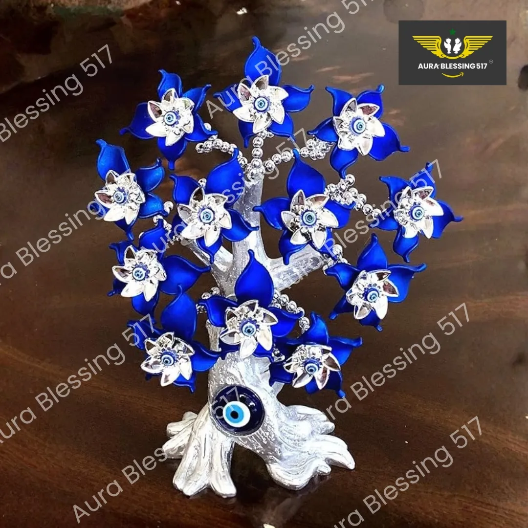Blue Evil Eye Turkish Nazar Money Fortune Lucky Tree Design — view 2 of 3