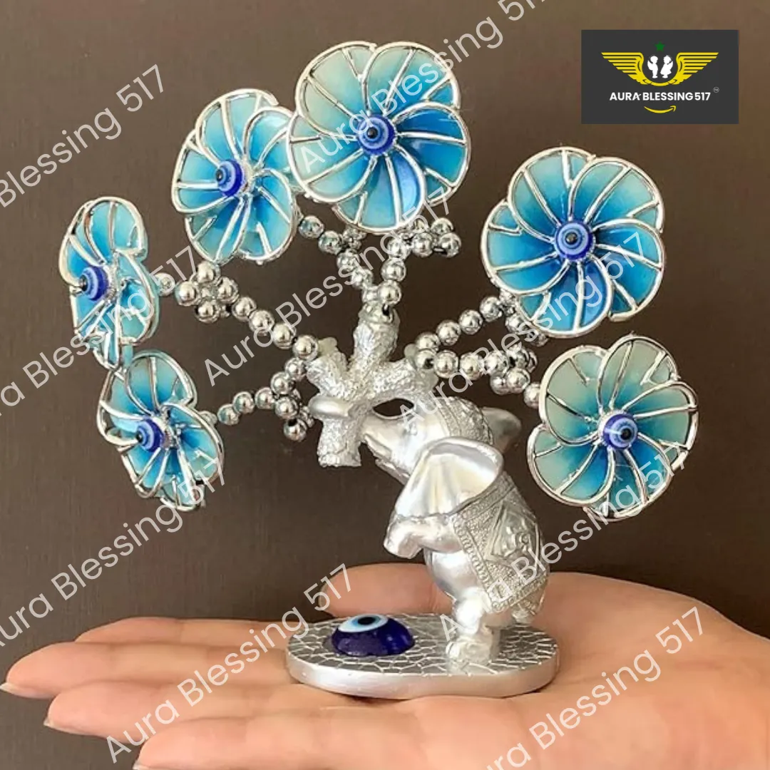 Betterdecor Mini Turkish Nazar Blue Evil Eye Tree with Lucky Elephant — view 3 of 3