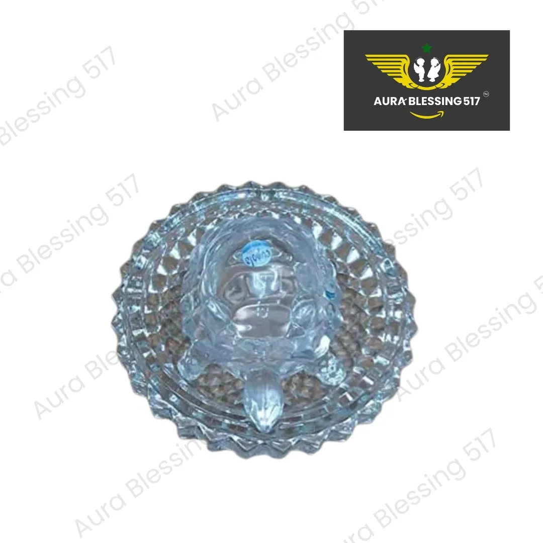 Vastu Feng Shui Crystal Turtle Tortoise With Plate