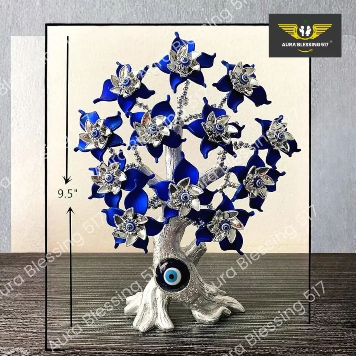 Blue Evil Eye Turkish Nazar Money Fortune Lucky Tree Design — view 3 of 3