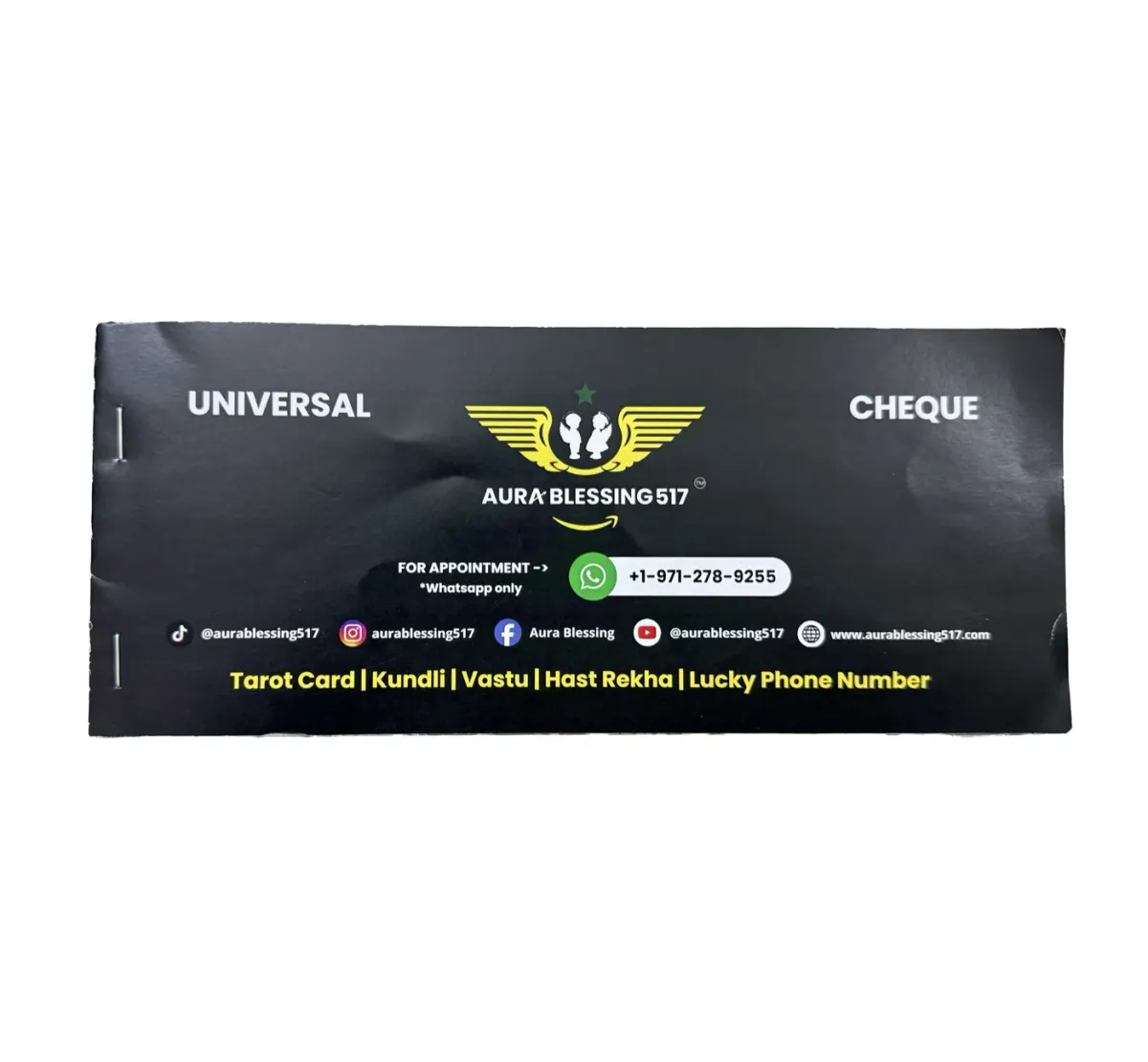 Universal Cheque for Manifestation