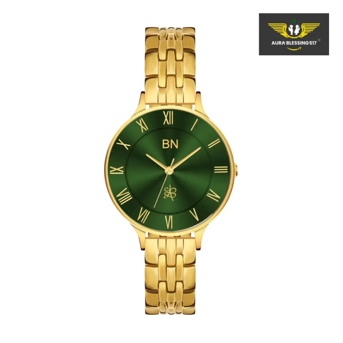 The Green Dial – Golden Strap Watch (Female)
