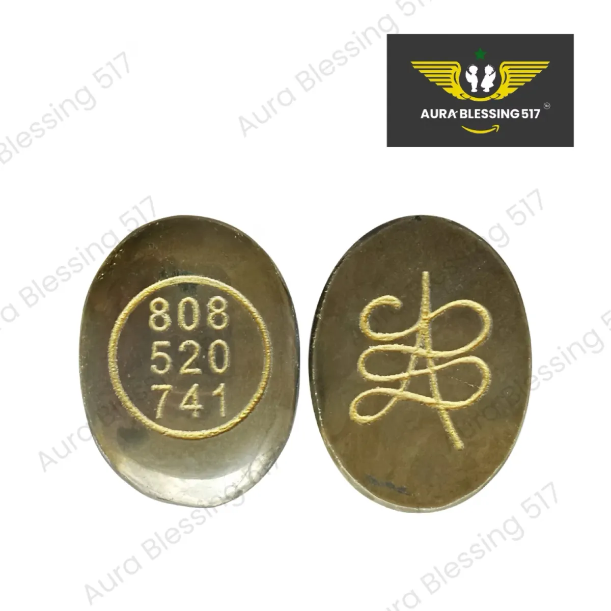 Zibu Symbol Money Magnet Coin ( Green + Pyrite Crystal) — view 2 of 2