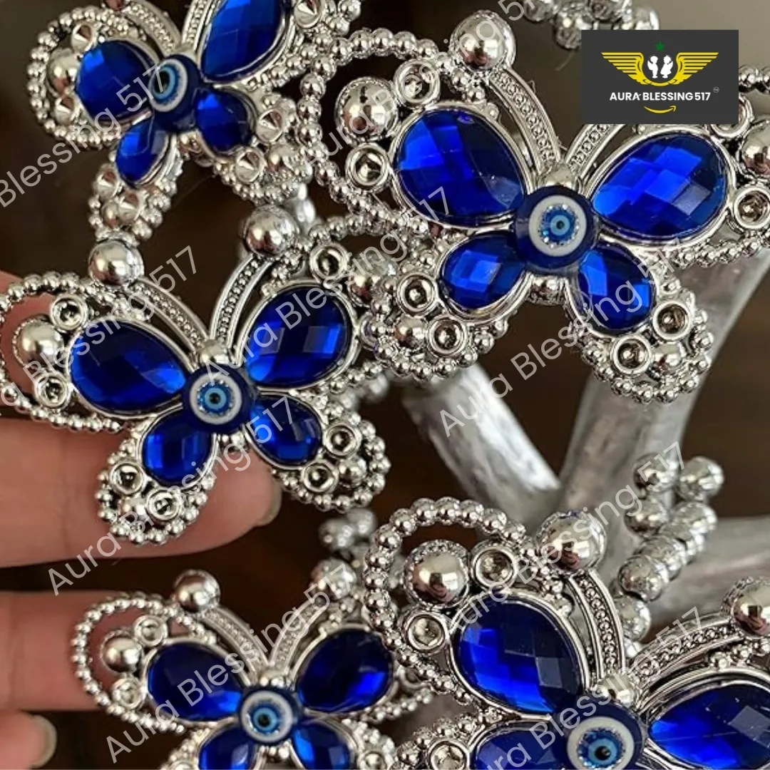Blue Evil Eye Fortune Money Tree with Butterflies — view 2 of 3