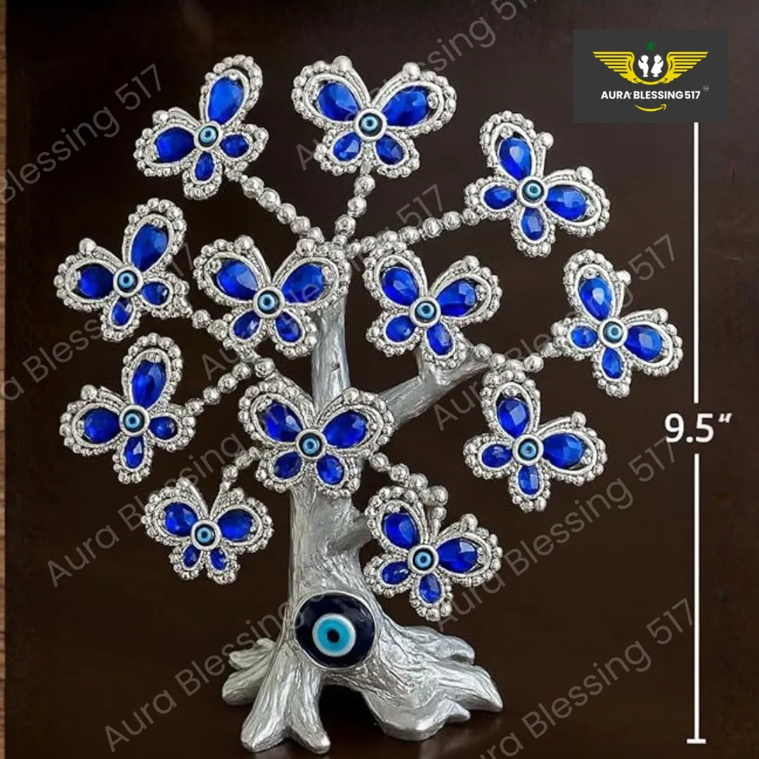 Blue Evil Eye Fortune Money Tree with Butterflies — view 3 of 3