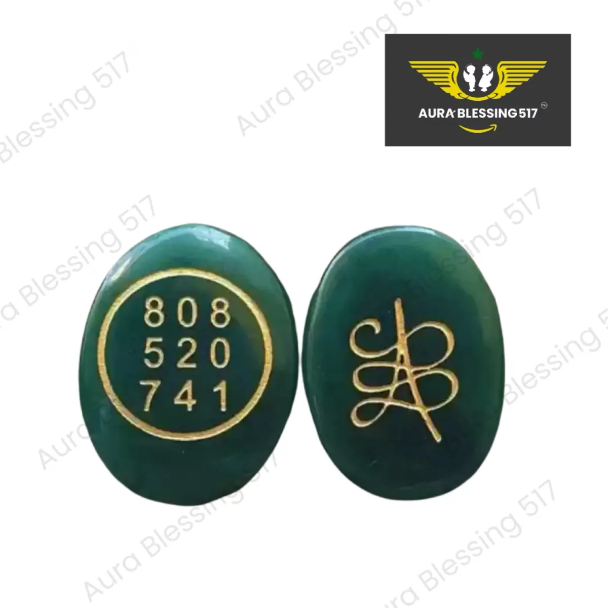 Zibu Symbol Money Magnet Coin ( Green + Pyrite Crystal)