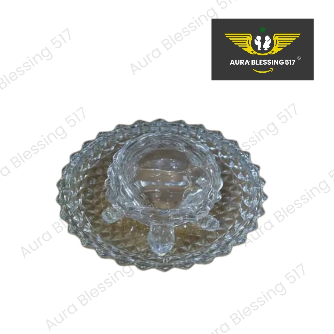 Vastu Feng Shui Crystal Turtle Tortoise With Plate — view 2 of 3