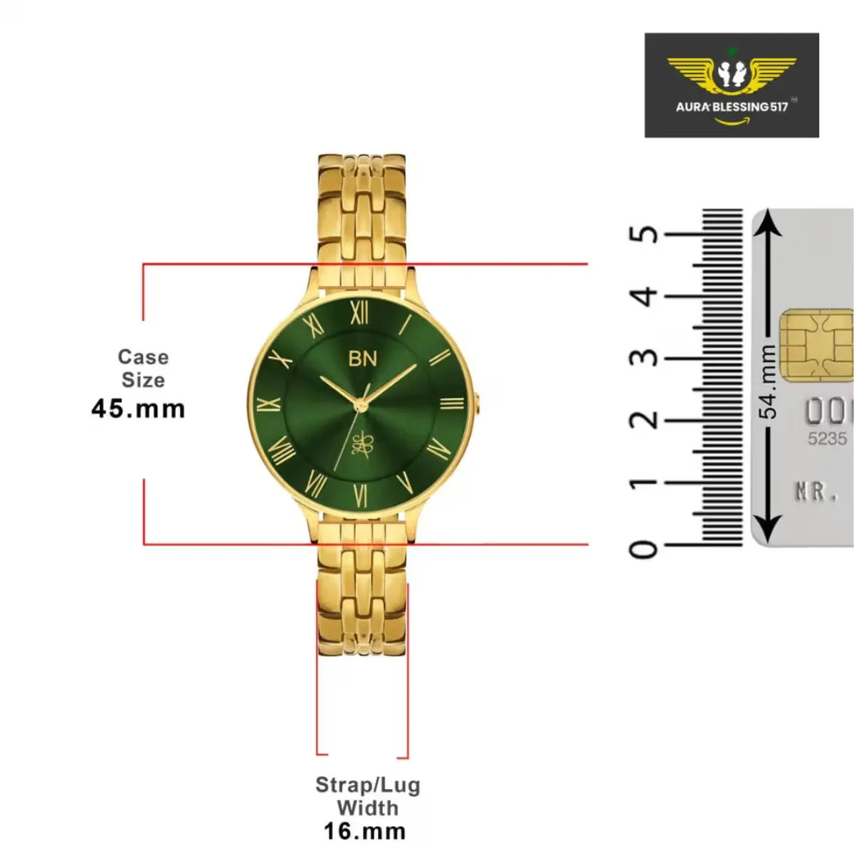 The Green Dial – Golden Strap Watch (Female) — view 3 of 5