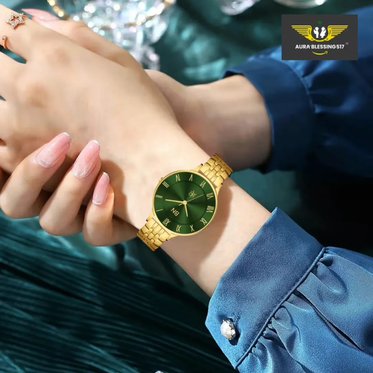 The Green Dial – Golden Strap Watch (Female) — view 4 of 5