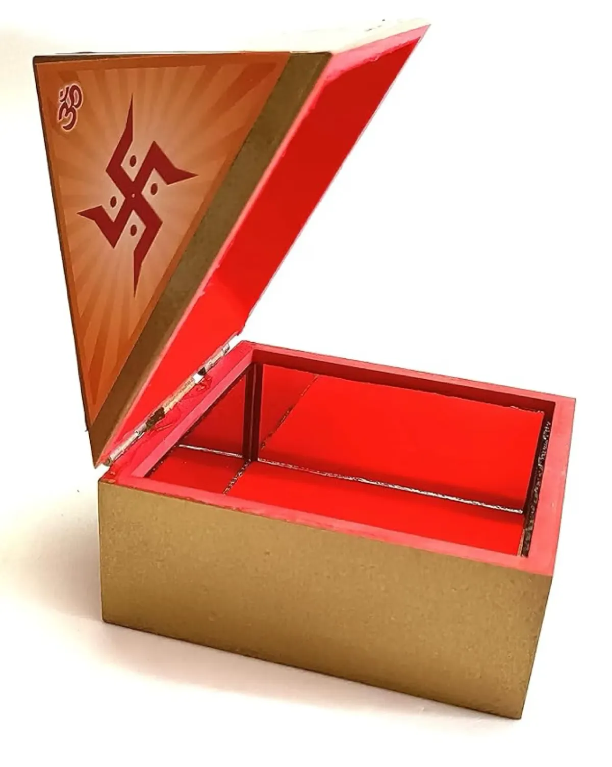 Aura Blessing Pyramid Wooden Box – Shree Yantra Decor with Laxmi Wealth Storage — view 3 of 5