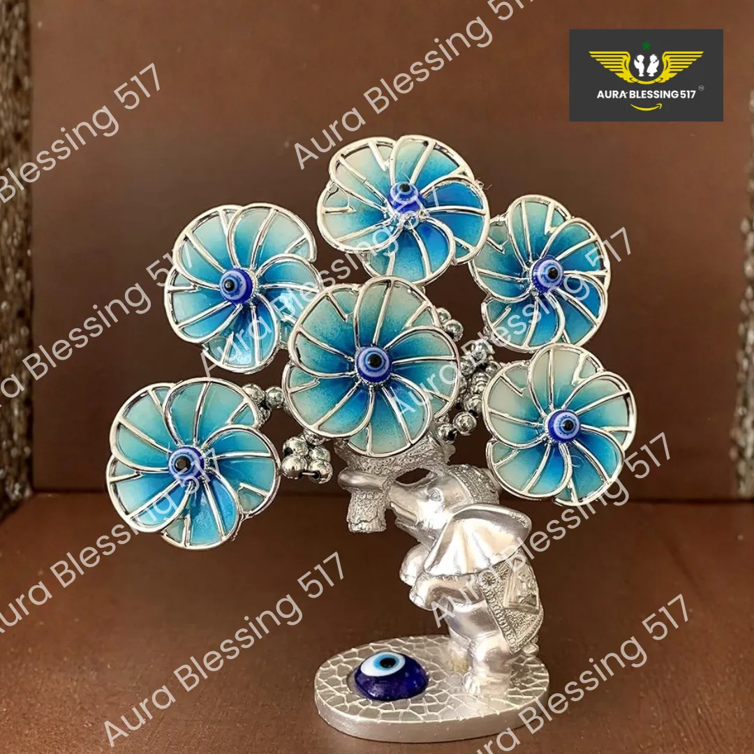 Betterdecor Mini Turkish Nazar Blue Evil Eye Tree with Lucky Elephant — view 2 of 3