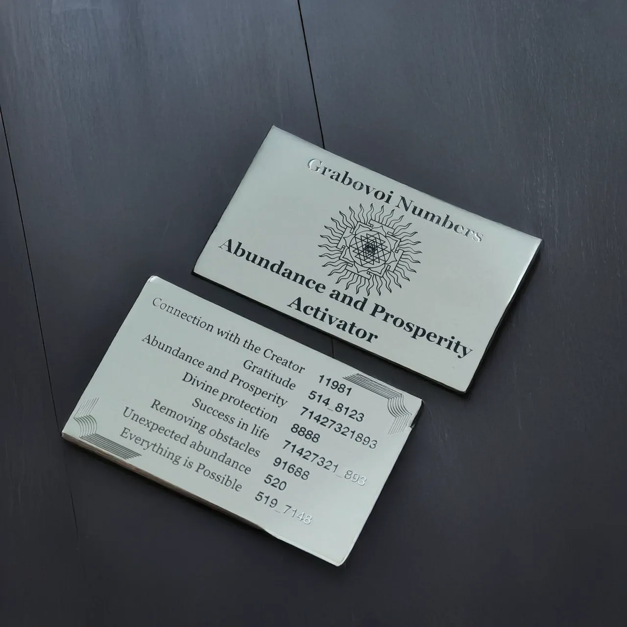 Abundance Activator Card with Grabovoi Numbers and Sacred Geometry — view 2 of 4